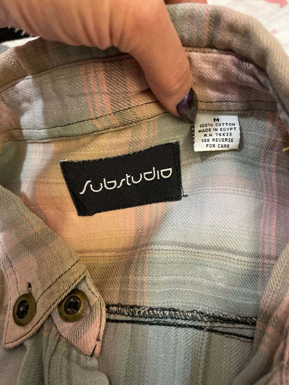 Substudio Sleeveless Plaid Button Down Shirt Size M - Picture 2 of 5